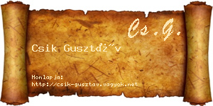 Csik Gusztáv névjegykártya